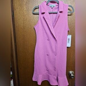 NWT Almost Famous Sleeveless Blazer Ruffle-hem Dress